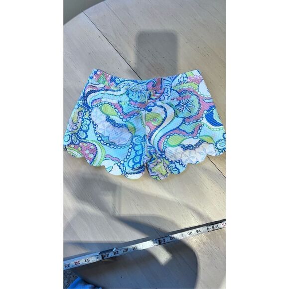 LILLY PULITZER THE BUTTERCUP SHORT CONCH REPUBLIC SCALLOPED TRIM SHORTS SZ 0 - Picture 7 of 8